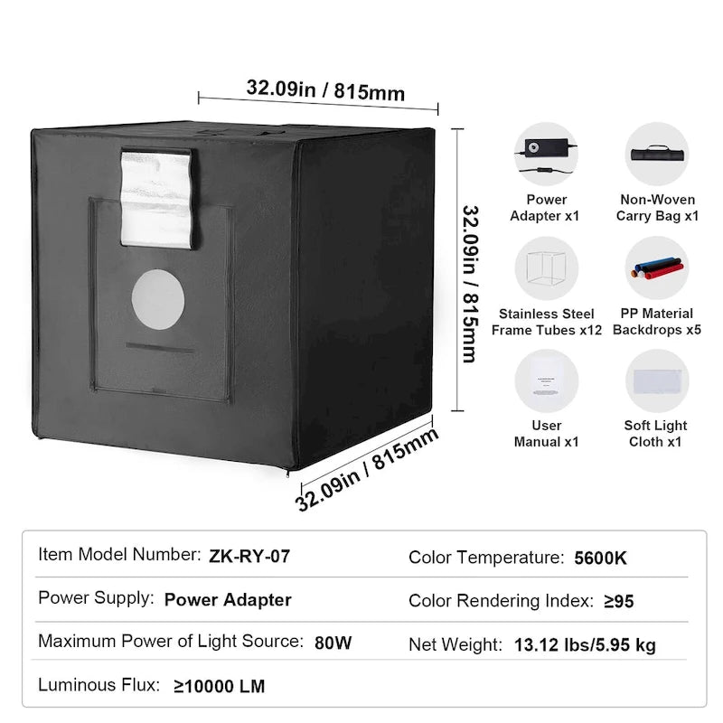 Boîte à lumière pour studio photo de produits