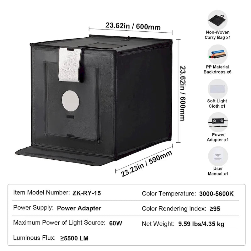 Boîte à lumière pour studio photo de produits