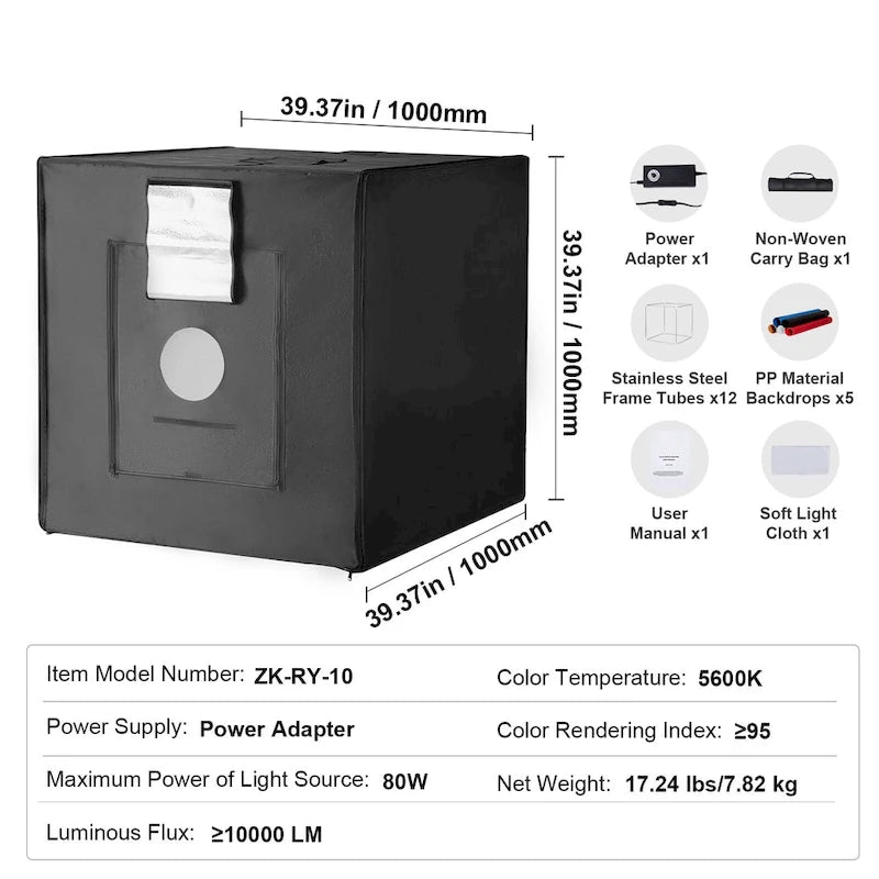 Boîte à lumière pour studio photo de produits