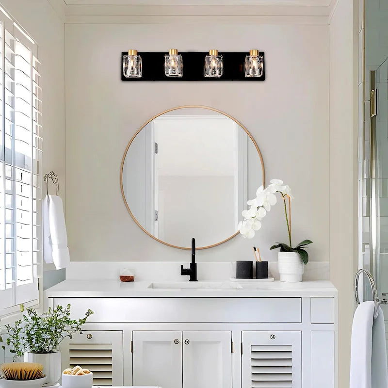 Metal Modern Vanity Lights with Crystal Glass Shade - Gold - image 6