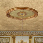 Golden Rocaille Oval Chandelier Ceiling Medallion - image 1