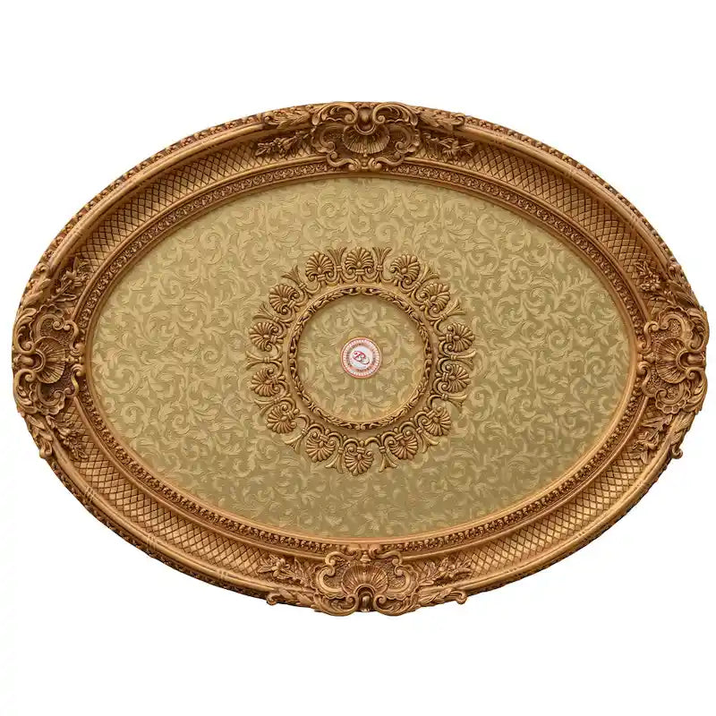 Golden Rocaille Oval Chandelier Ceiling Medallion - image 2