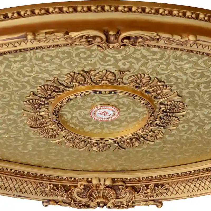 Golden Rocaille Oval Chandelier Ceiling Medallion - image 3