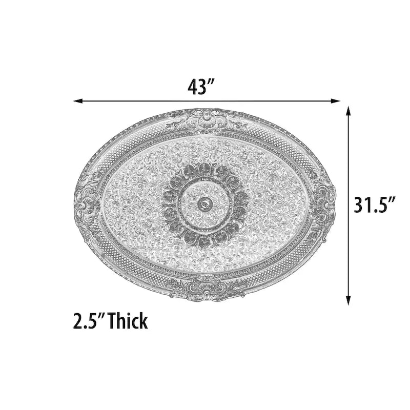 Golden Rocaille Oval Chandelier Ceiling Medallion - image 4