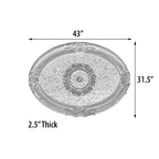 Golden Rocaille Oval Chandelier Ceiling Medallion - image 4