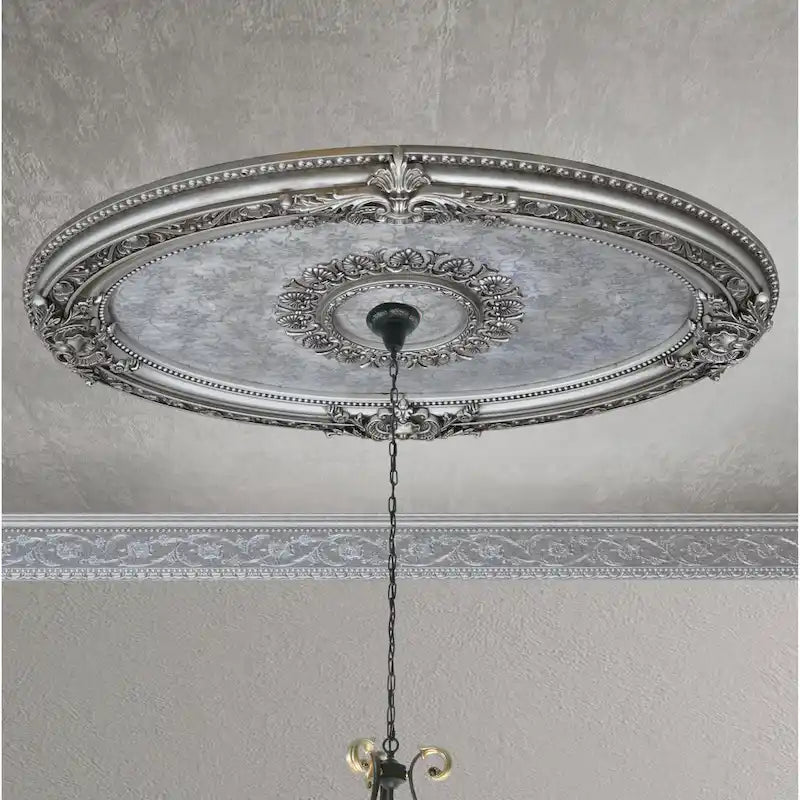 Golden Rocaille Oval Chandelier Ceiling Medallion - image 5