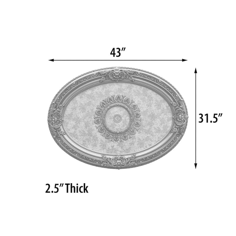 Golden Rocaille Oval Chandelier Ceiling Medallion - image 9
