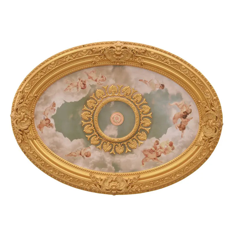 Golden Rocaille Oval Chandelier Ceiling Medallion - image 11