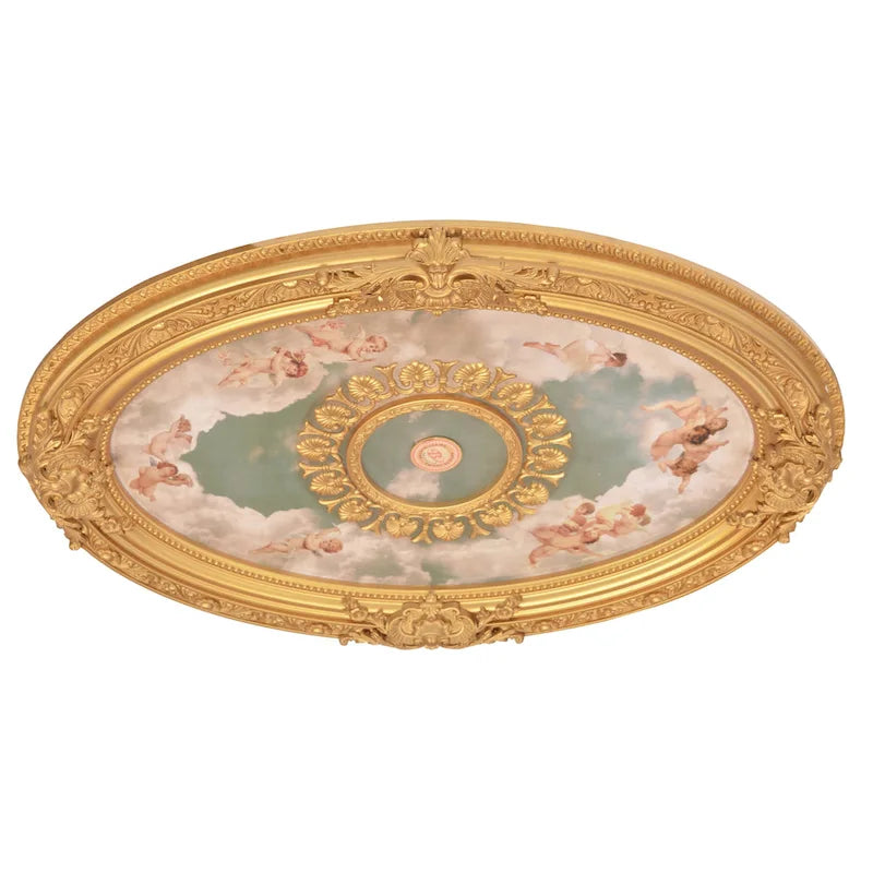 Golden Rocaille Oval Chandelier Ceiling Medallion - image 12