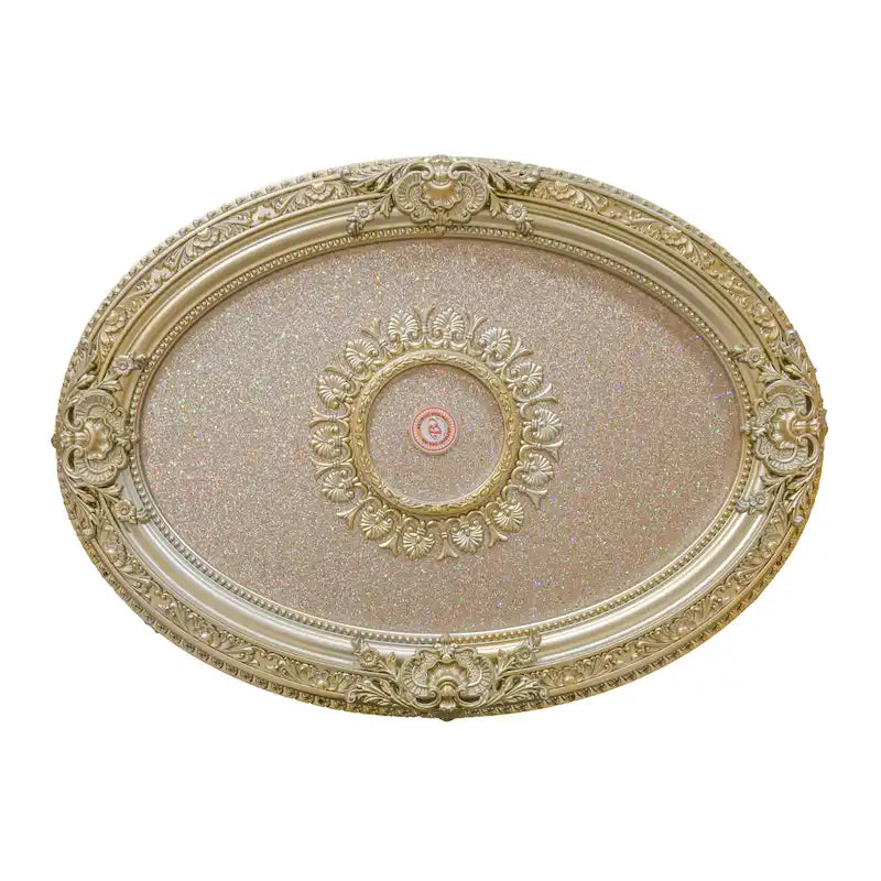 Golden Rocaille Oval Chandelier Ceiling Medallion - image 16
