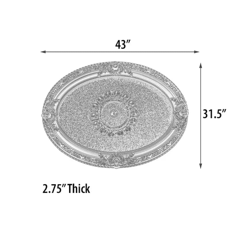 Golden Rocaille Oval Chandelier Ceiling Medallion - image 19