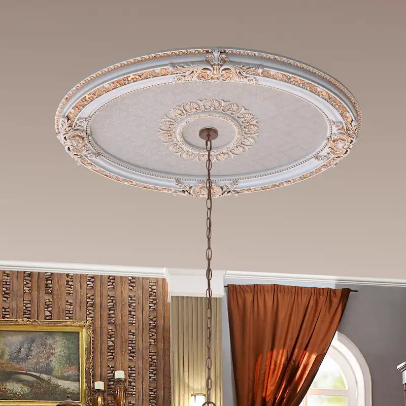 Golden Rocaille Oval Chandelier Ceiling Medallion - image 20