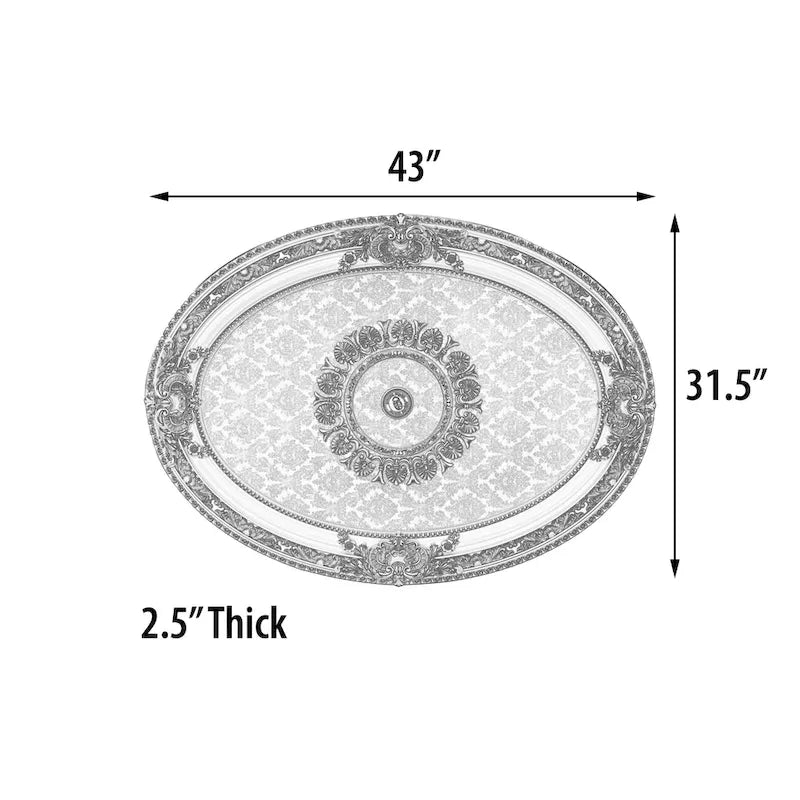 Golden Rocaille Oval Chandelier Ceiling Medallion - image 23