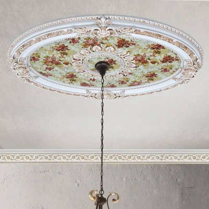 Golden Rocaille Oval Chandelier Ceiling Medallion - image 24