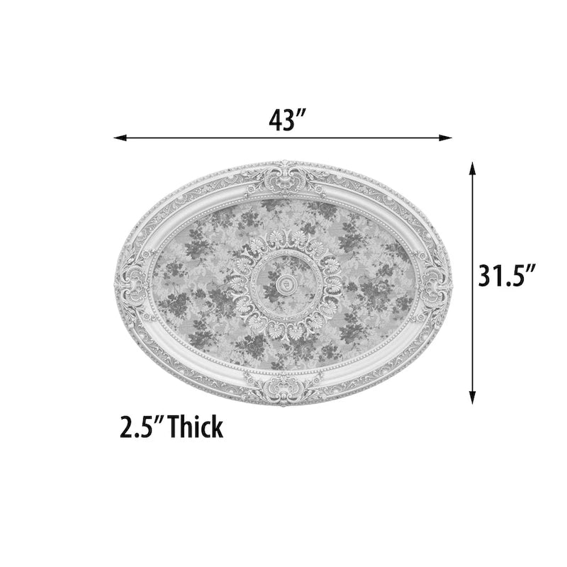 Golden Rocaille Oval Chandelier Ceiling Medallion - image 28