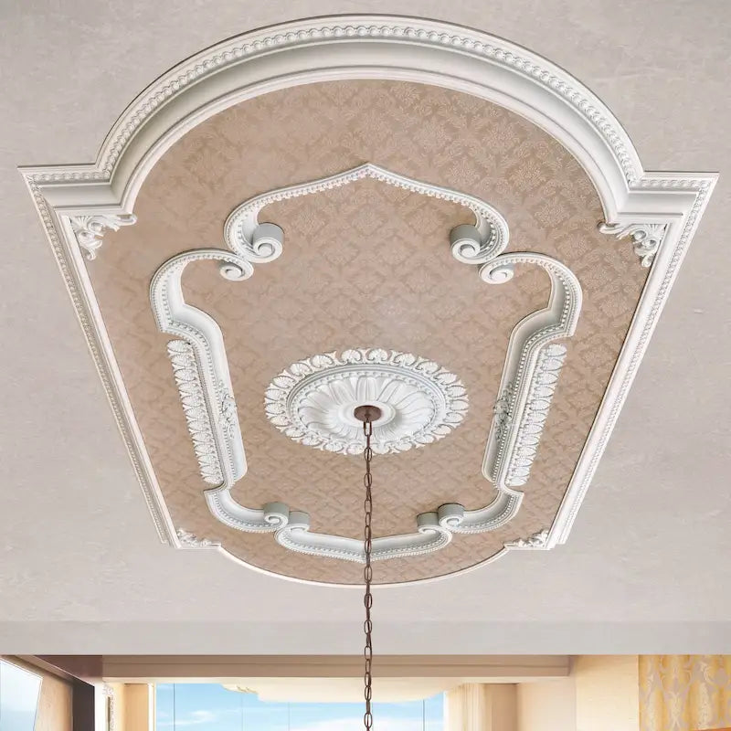 Lustre rectangulaire Blanco, médaillon de plafond 94 pouces