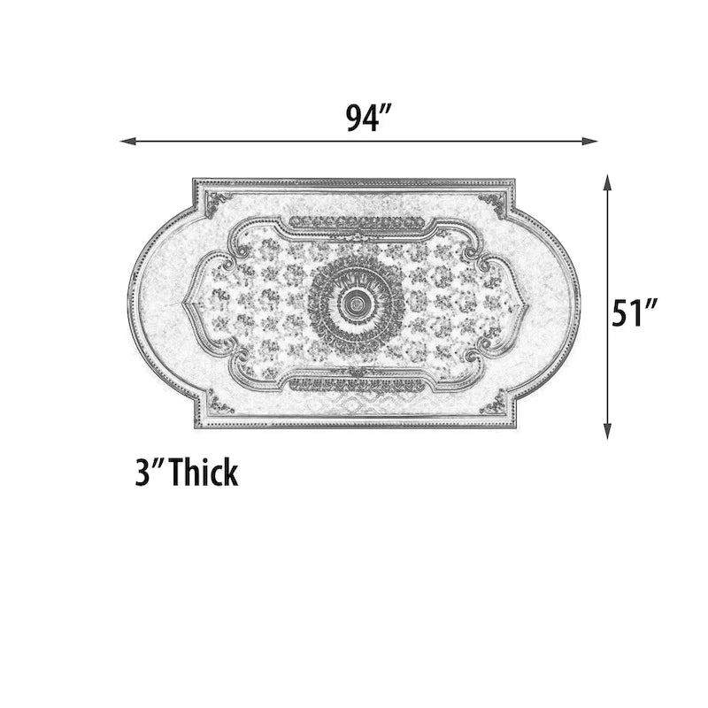 Blanco Rectangular Chandelier Ceiling Medallion 94 inches - image 17