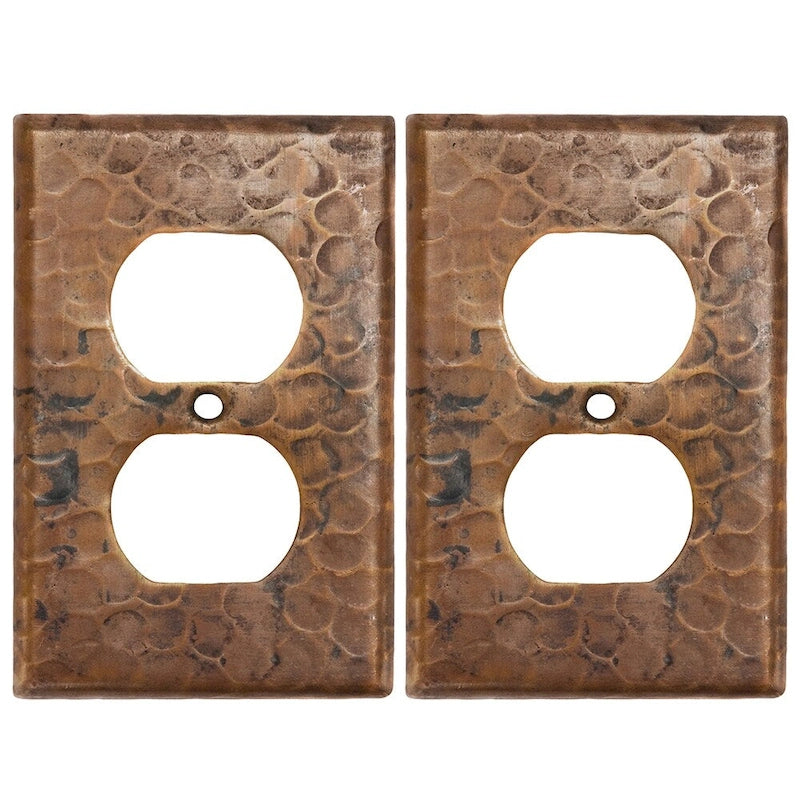 Premier Copper Products Copper Switchplate Single Duplex, 2 Hole Outlet Cover - Quantity 2 (SO2_PKG2) - Brown - image 1