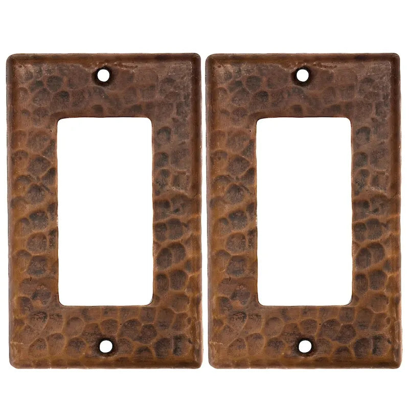 Plaque de protection pour interrupteur différentiel/à bascule en cuivre Premier Copper Products - Quantité : 2 (SR1_PKG2) - Marron
