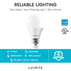 Luxrite A19 LED Light Bulb 60W Equivalent, Dimmable, 800 Lumens, Enclosed Fixture Rated, Energy Star, E26 Base (48 Pack) - image 23