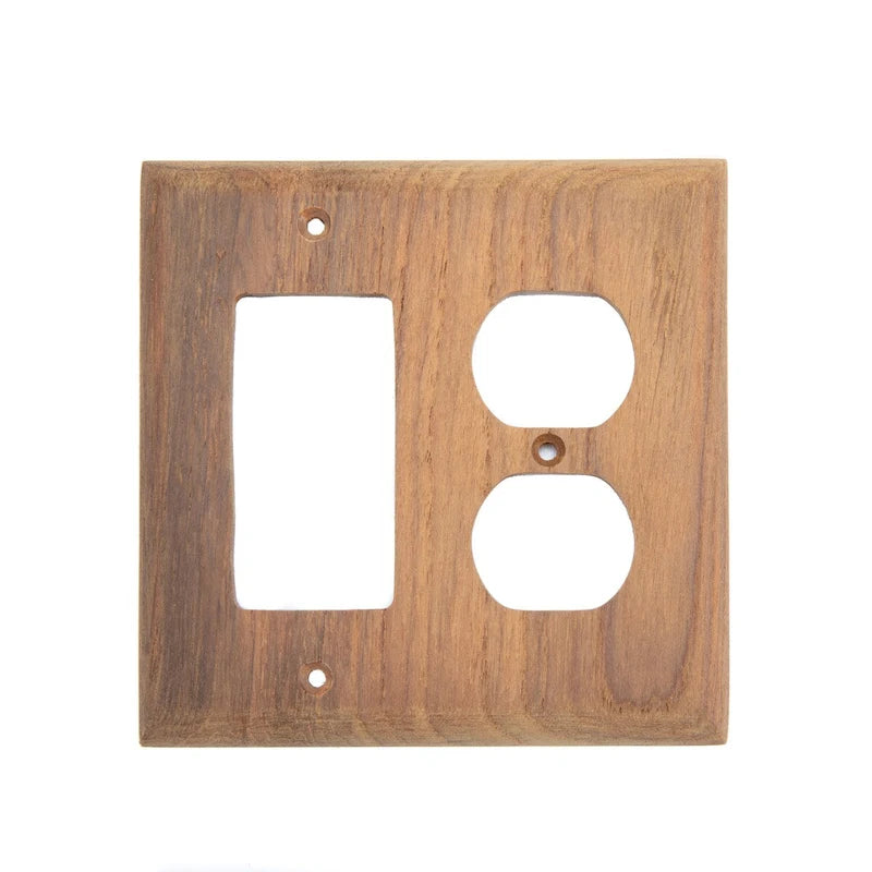 Teak Rocker Switch/Duplex Receptacle Cover - Switch/Receptacle Cover