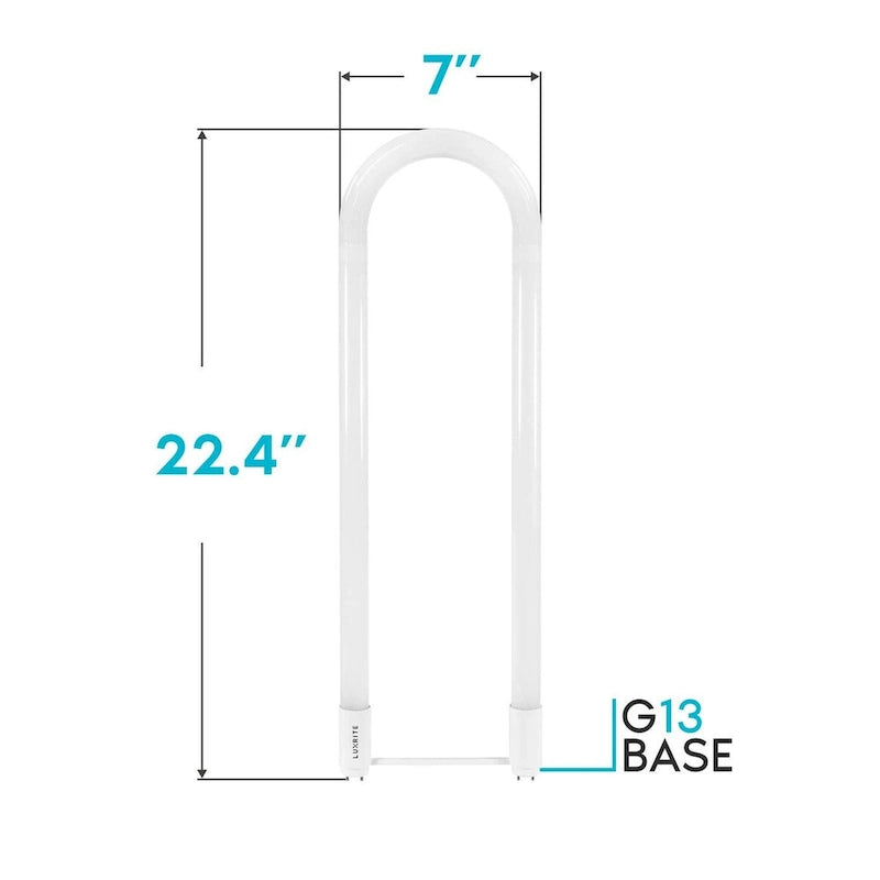 Luxrite U Bend LED Tube Light, T8 T12, 18W (32W Equivalent), 2100 Lumens, Direct or Ballast Bypass, G13 Base (6 Pack) - image 5