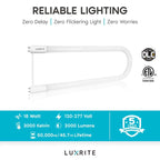 Luxrite U Bend LED Tube Light, T8 T12, 18W (32W Equivalent), 2100 Lumens, Direct or Ballast Bypass, G13 Base (6 Pack) - image 13