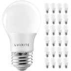 Luxrite A15 LED Light Bulb, 40W Equivalent, Dimmable, 600 Lumens, Enclosed Fixture Rated, Energy Star, E26(24 Pack) - image 1