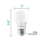 Luxrite A15 LED Light Bulb, 40W Equivalent, Dimmable, 600 Lumens, Enclosed Fixture Rated, Energy Star, E26(24 Pack) - image 3