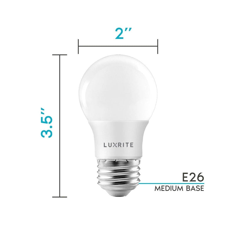 Luxrite A15 LED Light Bulb, 40W Equivalent, Dimmable, 600 Lumens, Enclosed Fixture Rated, Energy Star, E26(24 Pack) - image 3