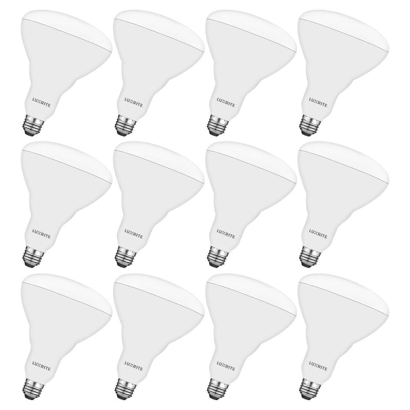 Luxrite BR40 LED Light Bulbs, 13W=85W, Dimmable, 1100 Lumens, Damp Rated, UL Listed, Energy Star, E26 Base 12-Pack - image 1