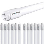 Luxrite 4FT T8 LED Tube Light, Ballast and Ballast Bypass, 13W=32W, 1800 Lumens, Damp Rated 12 Pack - image 1