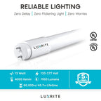 Luxrite 4FT T8 LED Tube Light, Ballast and Ballast Bypass, 13W=32W, 1800 Lumens, Damp Rated 12 Pack - image 6