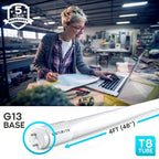 Luxrite 4FT T8 LED Tube Light, Ballast and Ballast Bypass, 13W=32W, 1800 Lumens, Damp Rated 12 Pack - image 12
