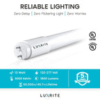 Luxrite 4FT T8 LED Tube Light, Ballast and Ballast Bypass, 13W=32W, 1800 Lumens, Damp Rated 12 Pack - image 18