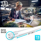 Luxrite 4FT T8 LED Tube Light, Ballast and Ballast Bypass, 13W=32W, 1800 Lumens, Damp Rated 12 Pack - image 20