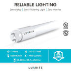 Luxrite 4FT T8 LED Tube Light, Ballast and Ballast Bypass, 13W=32W, 1800 Lumens, Damp Rated 12 Pack - image 21