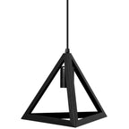 Plafonnier suspendu moderne à 3 ampoules triangulaires, lustre décoratif noir
