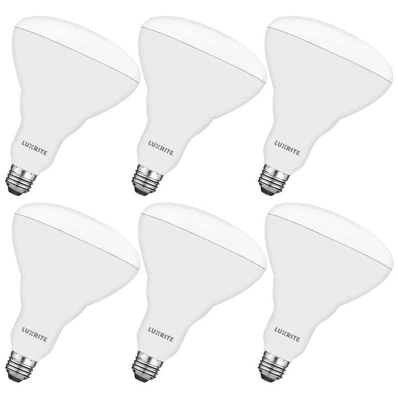 Luxrite BR40 LED Light Bulbs, 13W=85W, Dimmable, 1100 Lumens, Damp Rated, UL Listed, Energy Star, E26 Base 6-Pack - image 1