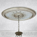 Lustre ovale champagne grand format, médaillon de plafond 79 pouces