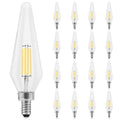 Glass Luxrite E12 Candelabra LED Light Bulbs 60 Watt Equivalent, 2700K Warm White, Enclosed Fixture Rated, Dimmable... - image 1