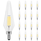 Glass Luxrite E12 Candelabra LED Light Bulbs 60 Watt Equivalent, 2700K Warm White, Enclosed Fixture Rated, Dimmable... - image 1
