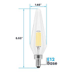 Glass Luxrite E12 Candelabra LED Light Bulbs 60 Watt Equivalent, 2700K Warm White, Enclosed Fixture Rated, Dimmable... - image 3