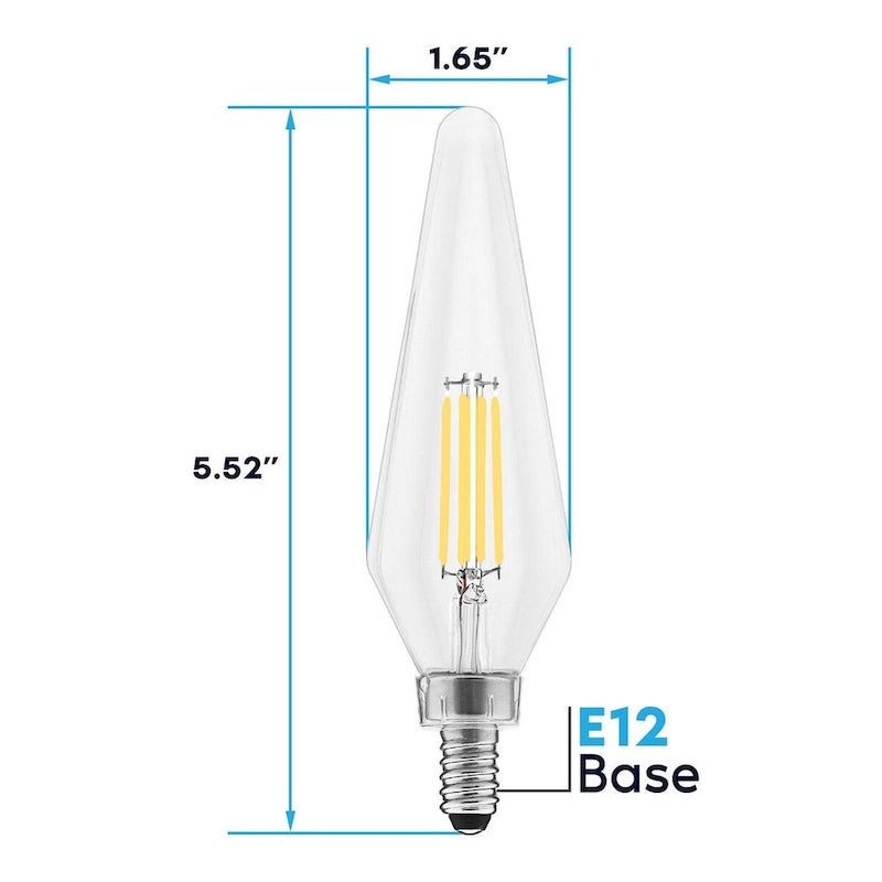 Glass Luxrite E12 Candelabra LED Light Bulbs 60 Watt Equivalent, 2700K Warm White, Enclosed Fixture Rated, Dimmable... - image 3