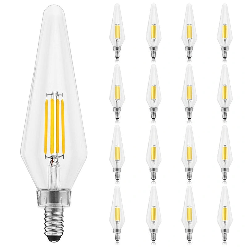 Glass Luxrite E12 Candelabra LED Light Bulbs 60 Watt Equivalent, 2700K Warm White, Enclosed Fixture Rated, Dimmable... - image 8