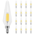 Glass Luxrite E12 Candelabra LED Light Bulbs 60 Watt Equivalent, 2700K Warm White, Enclosed Fixture Rated, Dimmable... - image 8