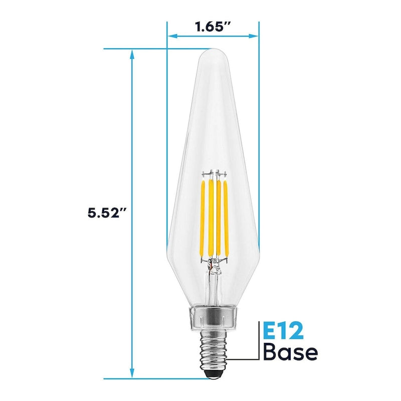 Glass Luxrite E12 Candelabra LED Light Bulbs 60 Watt Equivalent, 2700K Warm White, Enclosed Fixture Rated, Dimmable... - image 10