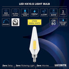 Glass Luxrite E12 Candelabra LED Light Bulbs 60 Watt Equivalent, 2700K Warm White, Enclosed Fixture Rated, Dimmable... - image 14