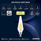 Glass Luxrite E12 Candelabra LED Light Bulbs 60 Watt Equivalent, 2700K Warm White, Enclosed Fixture Rated, Dimmable... - image 18