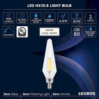 Glass Luxrite E12 Candelabra LED Light Bulbs 60 Watt Equivalent, 2700K Warm White, Enclosed Fixture Rated, Dimmable... - image 22